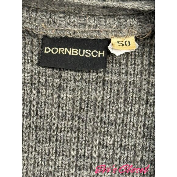 Dornbusch Virgin Wool Cardigan Leather Shoulder Elbow Patches Shawl Collar US 40 - Picture 13 of 15